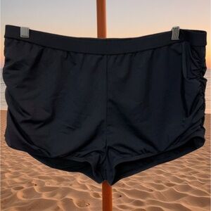 Mynah XL Black Bella Ruched Boyshort Bikini Bottoms | Boyshort Bikini